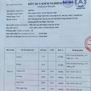 SỮA ONG CHÚA TƯƠI TRANG THƯ