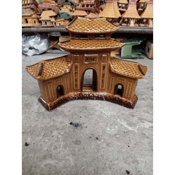 Mã 016 Con giống cổng làng cong trang trí hòn non bộ nhà cửa sân vườn giá rẻ đẹp Bát tràng tiểu cảnh