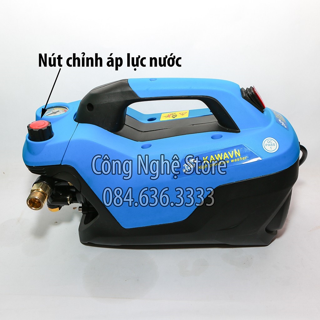 máy rửa xe KAWAVN có chỉnh áp 2500w động cơ 100% lõi đồng - Có áp chống giật - Chống cháy