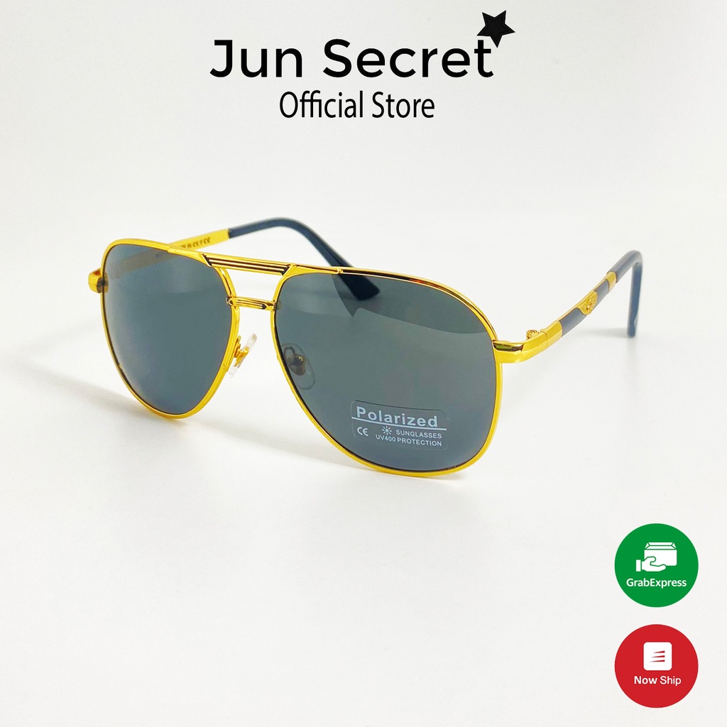 Kính mát nam thời trang Jun Secret kiểu kính phi công sang chảnh, tròng chống bụi, chống tia UV JS0132