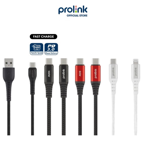 Dây sạc nhanh PROLiNK đa dạng kết nối, truyền dữ liệu 480Mbps, dùng cho Điện thoại iPhone, iPad, Macbook, Samsung