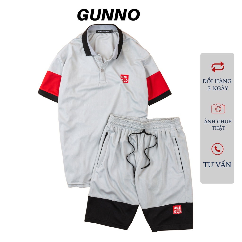Bộ Thể Thao Nam GUNNO chất liệu thun thoáng mát thấm hút mồ hôi
