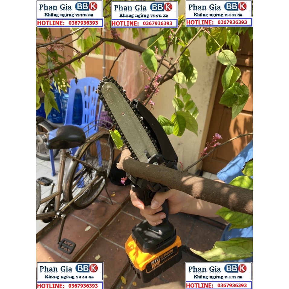 Thân Máy Cưa Xích MINI Dùng Chân Pin phổ thông- Cắt cây tỉa cành-Gọn nhẹ tiên lợi