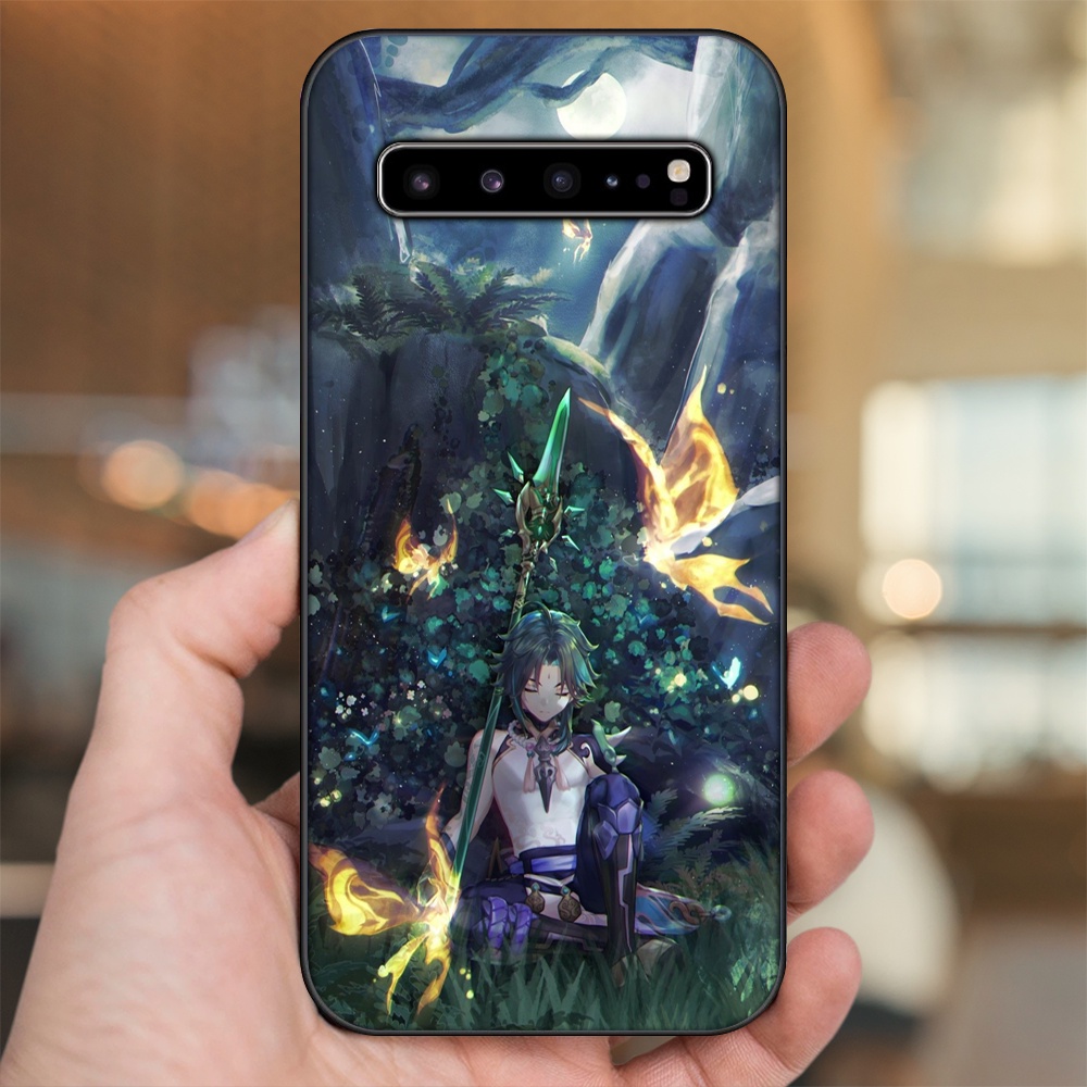 Ốp lưng Samsung S10, S10 5G, S10 Plus viền đen in hình Xiao Genshin Impact