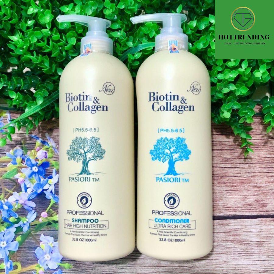 Cặp 2 Dầu gội xả phục hồi và kích thích mọc tóc Biotin &amp; Collagen loại chuẩn