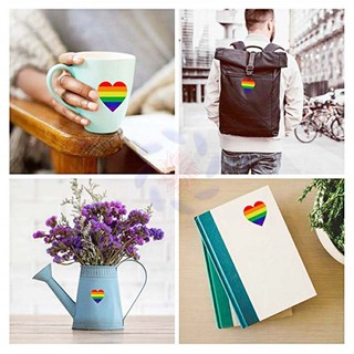 Combo 10 tem trái tim lục sắc LGBT