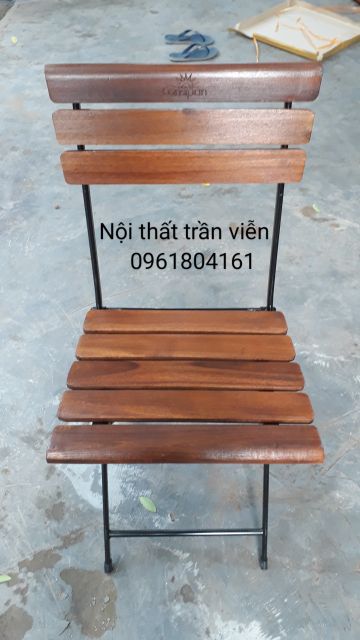 Bộ bàn ghế gấp lan gỗ - bộ bàn ghế cafe lan gỗ fansipan ( 1 bàn - 4 ghế)