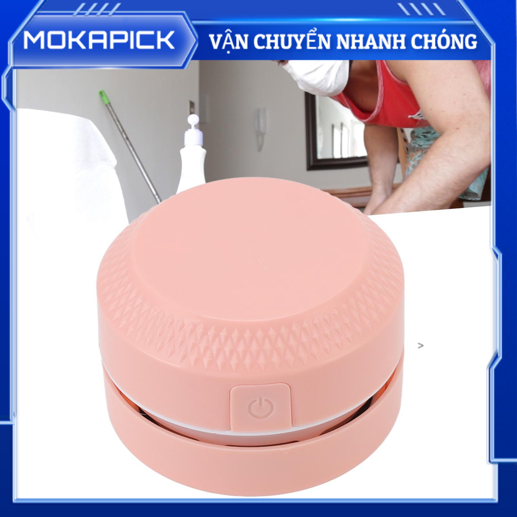 Mokapick Máy hút bụi bàn Mini 5V 10W xoay 360 độ quét sạc USB với ống miệng phẳng cho văn phòng quầy bar