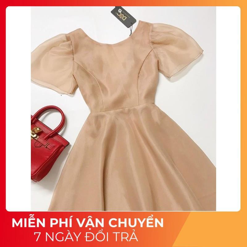 FREESHIP Đầm nữ màu nude dễ thương dự tiệc dạo phố cực xinh váy may 2 lớp chất đẹp như hình