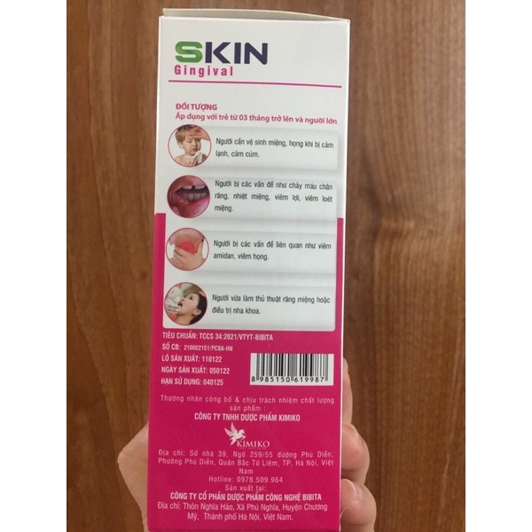 Nước Súc Miệng SKin sạch khuẩn,diệt virut