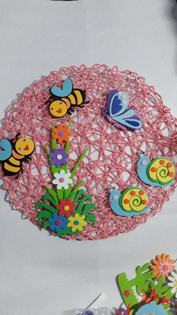 Mẹc mây màu trang trí mầm non