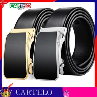 Thắt lưng nam dây da bò thật cartelo logo cá sấu thông minh m01m2