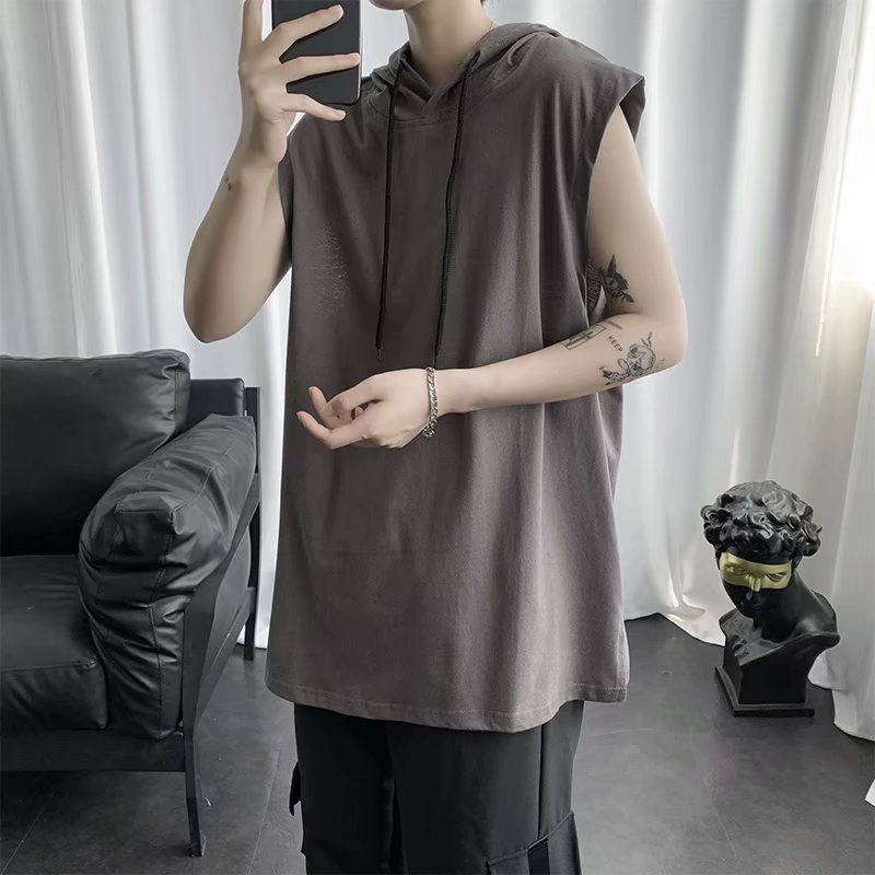 Áo Khoác Hoodie Không Tay Phong Cách Hàn Quốc Dành Cho Nam