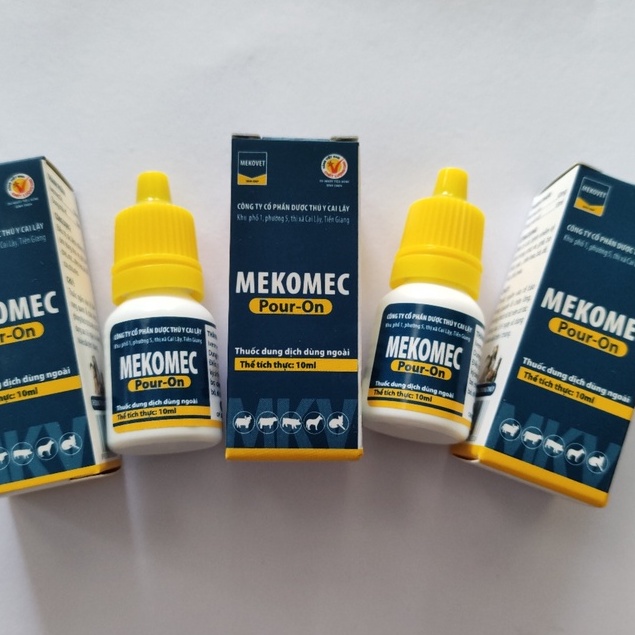 MEKOMEC 10ML Bôi sống lưng ve ghẻ, bọ chét trên gia súc, gia cầm - Thú Y Huy Hoàng