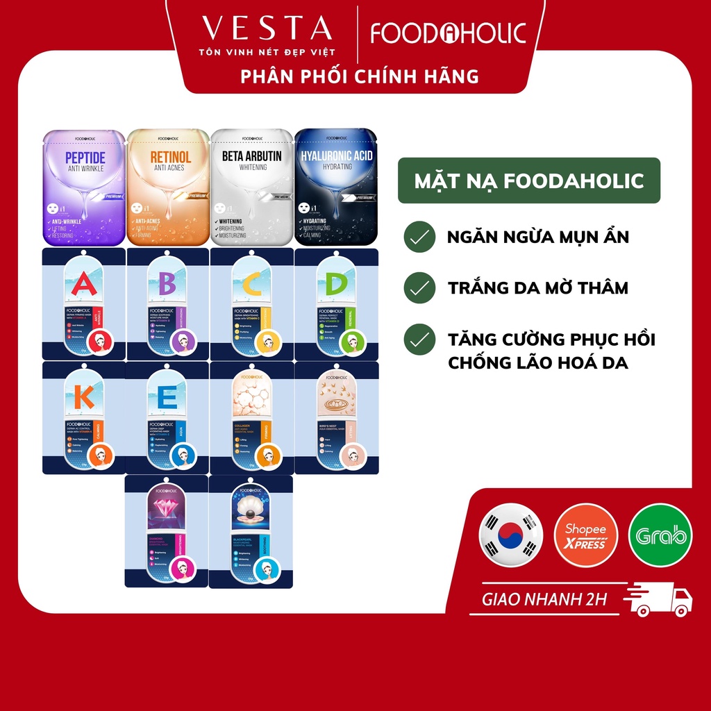 Mặt Nạ Giấy Foodaholic Essential Mask 23g Chăm Sóc Da Toàn Diện