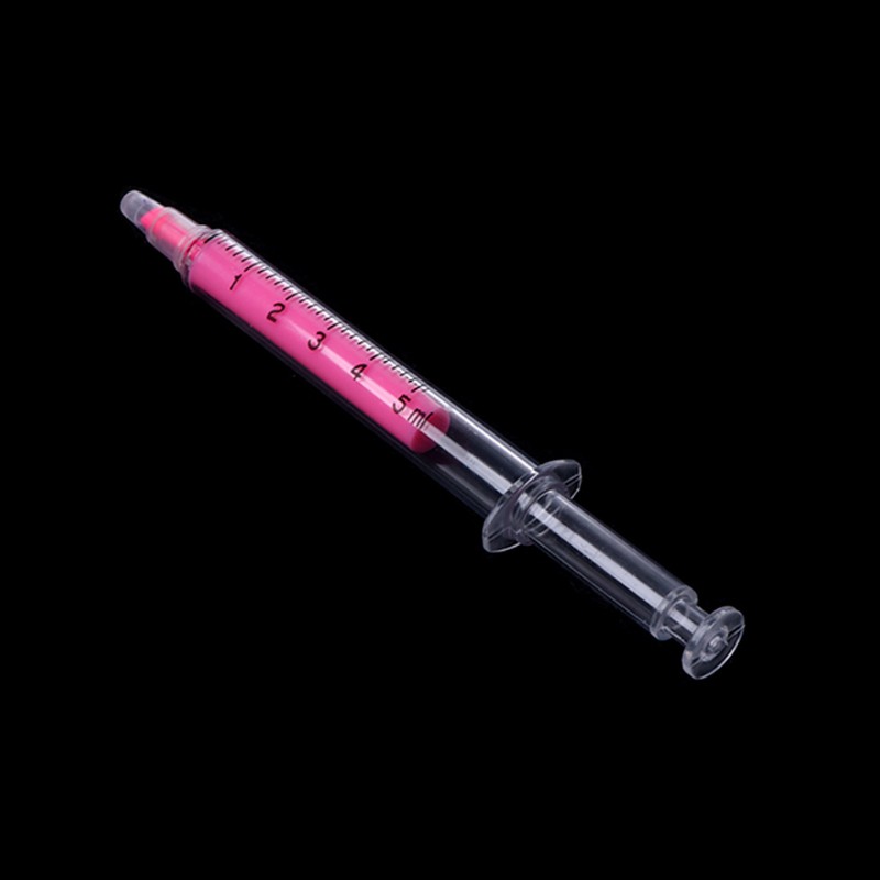 Set 6 Bút Dạ Quang Hình Ống Tiêm Độc Đáo