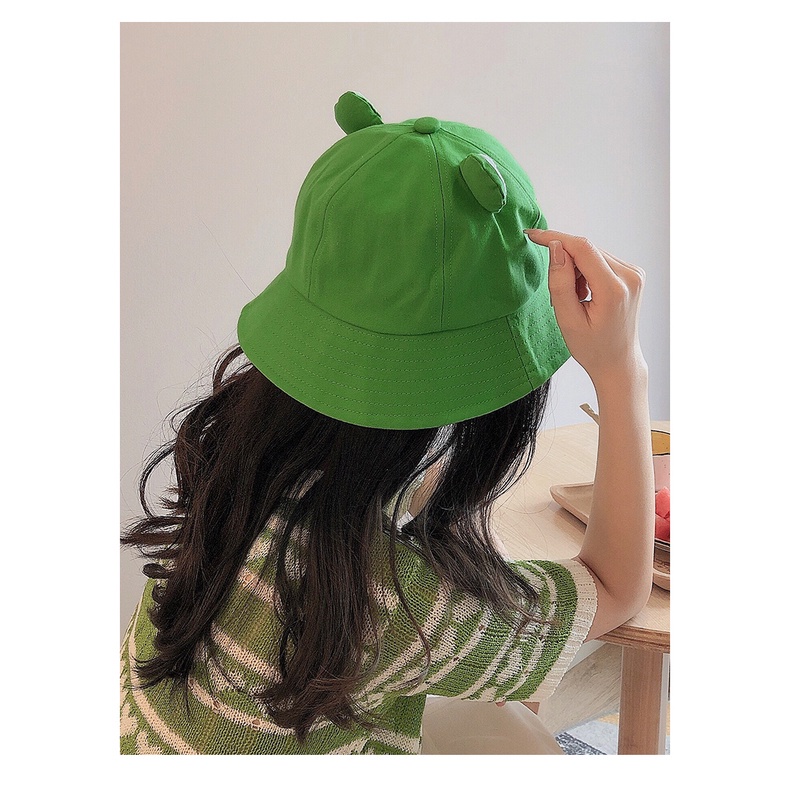 Nón vành chống nắng họa tiết ếch hoạt hình phong cách Nhật Hàn dễ thương cho nữ