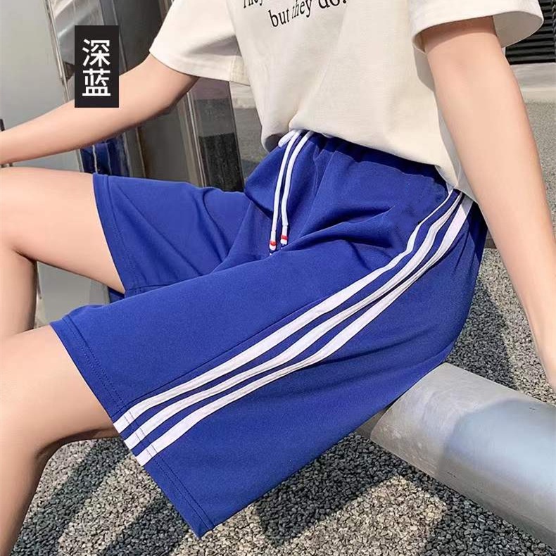 Quần Short Lưng Cao Ống Rộng Họa Tiết Kẻ Sọc Thời Trang Cho Nam Và Nữ
