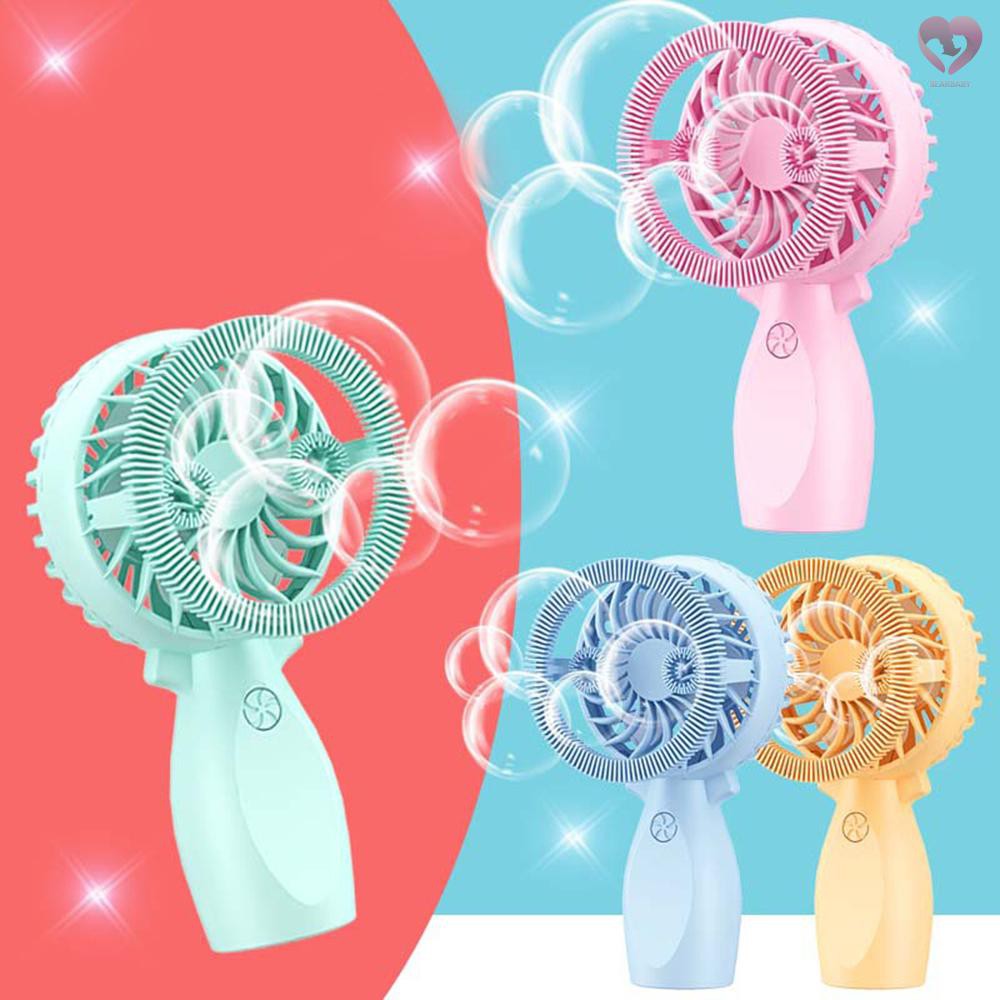 2 in 1 Handheld Fan &amp; Bubble Blower Mini Personal Fan Bubble Machine Dual Use Electric Fan Handheld Bubble Wand Bubble Fan