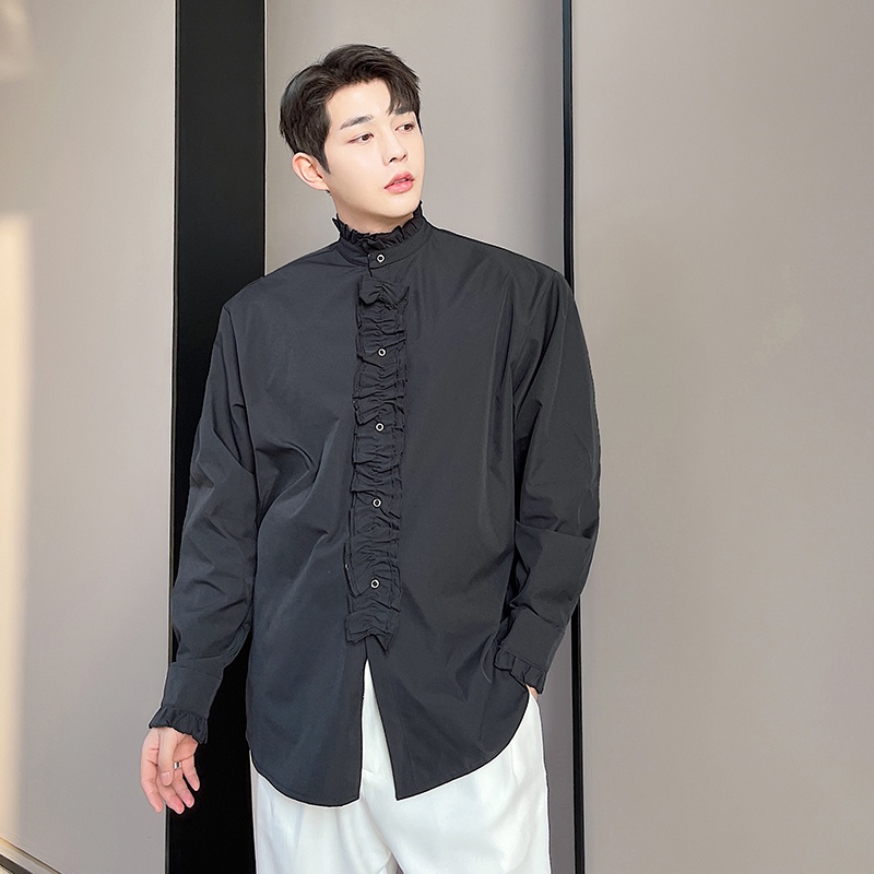 Áo Sơ Mi Nam Cổ Đứng Cột Dây Thời Trang Xuân 2022