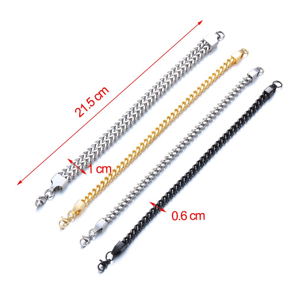 Vòng đeo tay dây xích bằng thép titan không gỉ thời trang cho nam