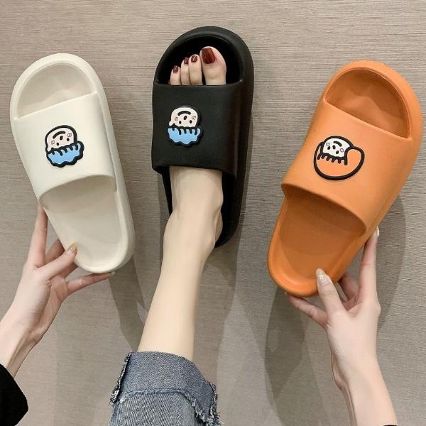 Dép bánh mì quai ngang nữ mẫu mới Hottrend Hình mặt Boy Girl Cute Mềm Êm