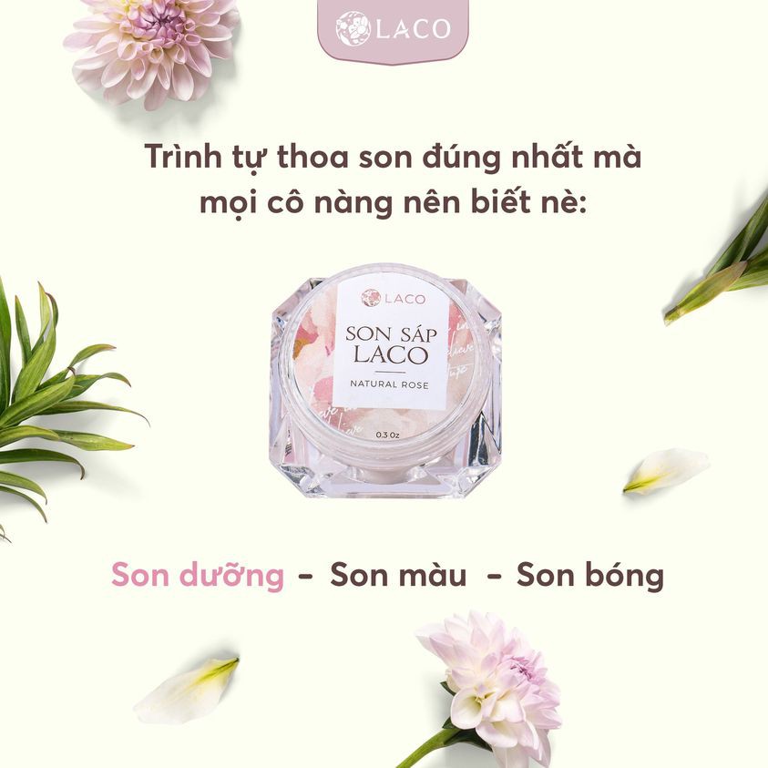 Son sáp LACO 10ml dưỡng môi hồng xinh hết khô nẻ