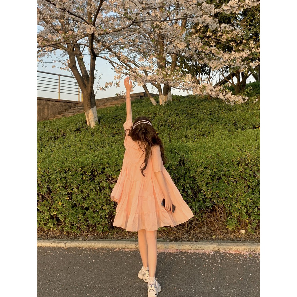 Đầm  xếp ly xòe babydoll Korea