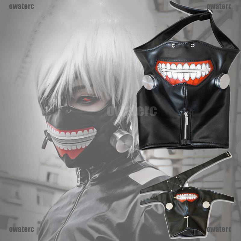 Mặt nạ từ da PU có khóa kéo kiểu hoạt hình tokyo ghouls kaneki ken