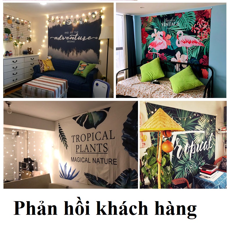 Vải treo tường decor phòng ngủ 1.3x1.5m, tranh thảm treo tường trang trí vintage