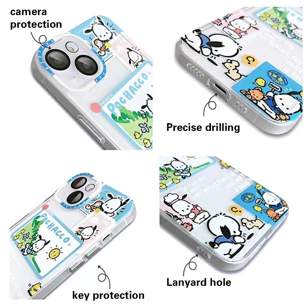 SANRIO Ốp Điện Thoại TPU Mềm Chống Sốc Hình Pochacco Cho IPhone11 12Pro 12Promax 12mini 11PRO 11PROMAX 13 13PRO 13PROMAX Xs Max XR 7 8 Plus