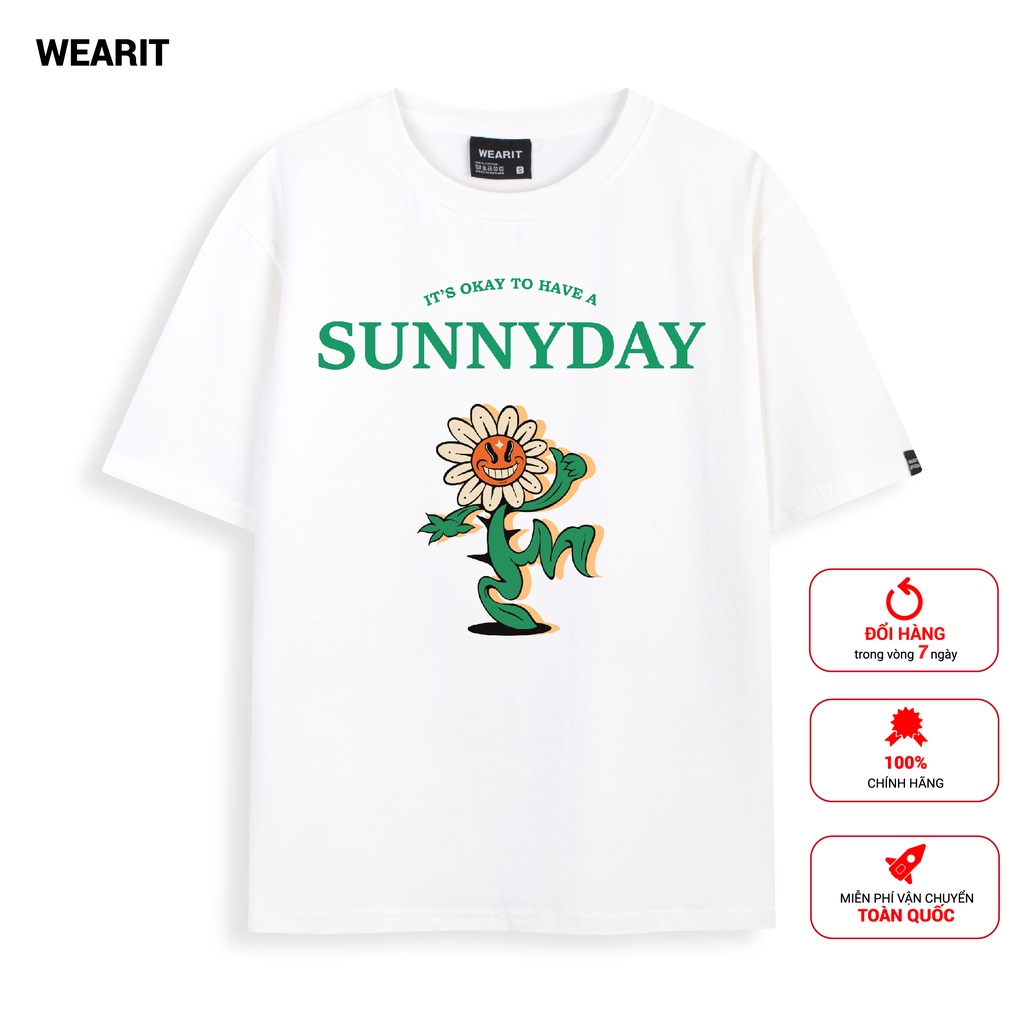 Áo thun tay lỡ WEARIT chất liệu thun cotton co dãn 4 chiều, phông form rộng unisex, nam nữ oversize sunnyday