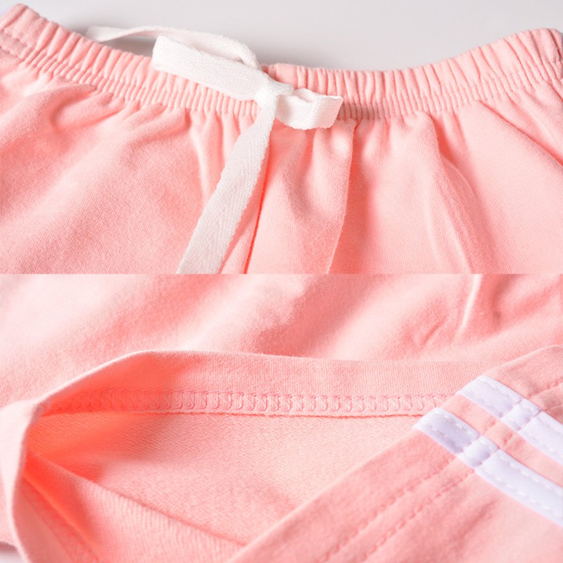 3-10Y Kids Boys Girls Solid Color Striped Shorts Summer Baby Causal Sport Style Cotton Shorts