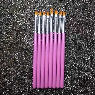 Bộ 8 cây cọ vẽ hoa ( cán gỗ hồng )