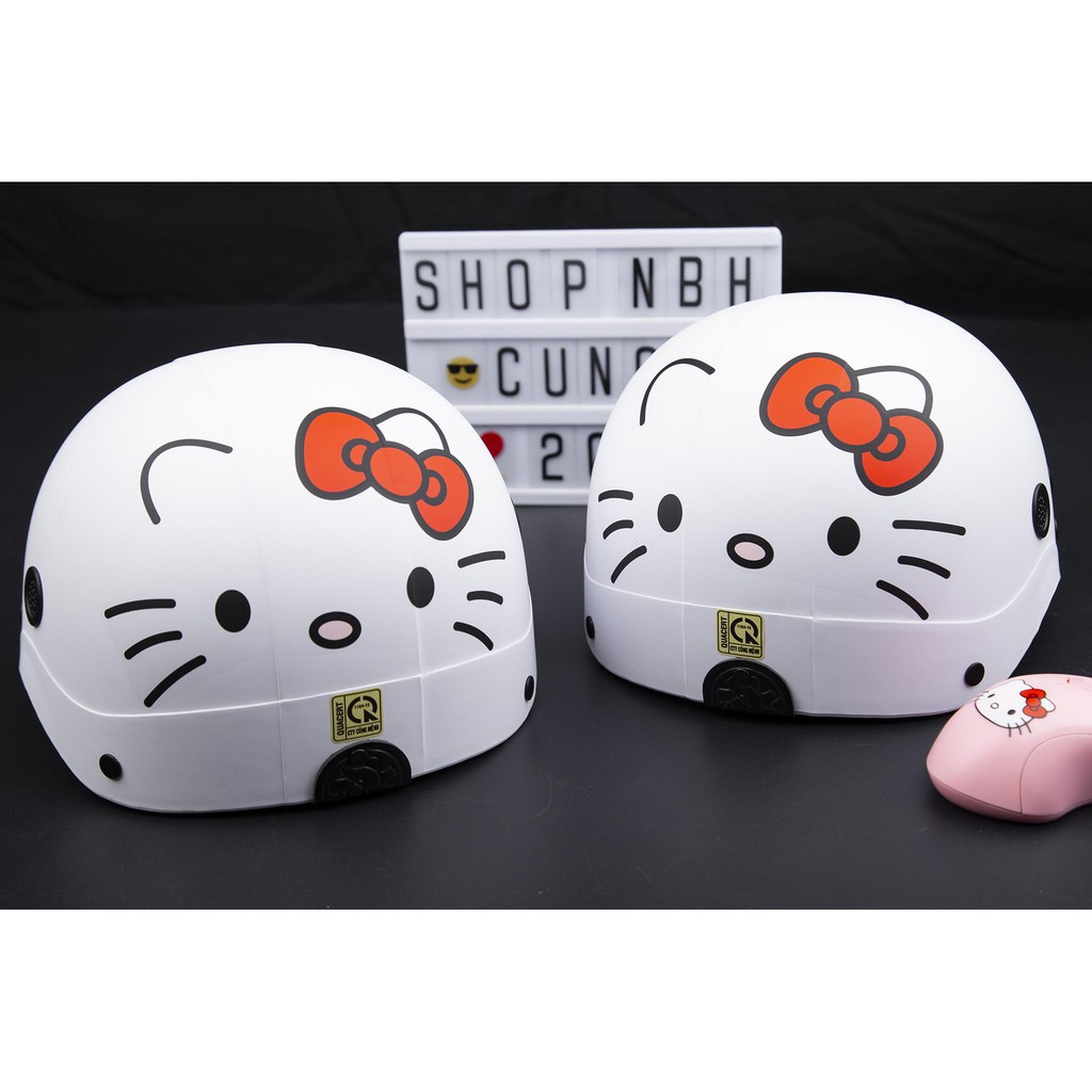 MŨ BẢO HIỂM KITTY - MÀU TRẮNG