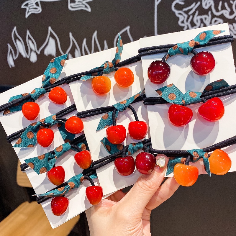 Dây Buộc Tóc Dây Cột Tóc Hàn Quốc Quả Anh Đào Phụ Kiện Thời Trang Cho Nữ AB104