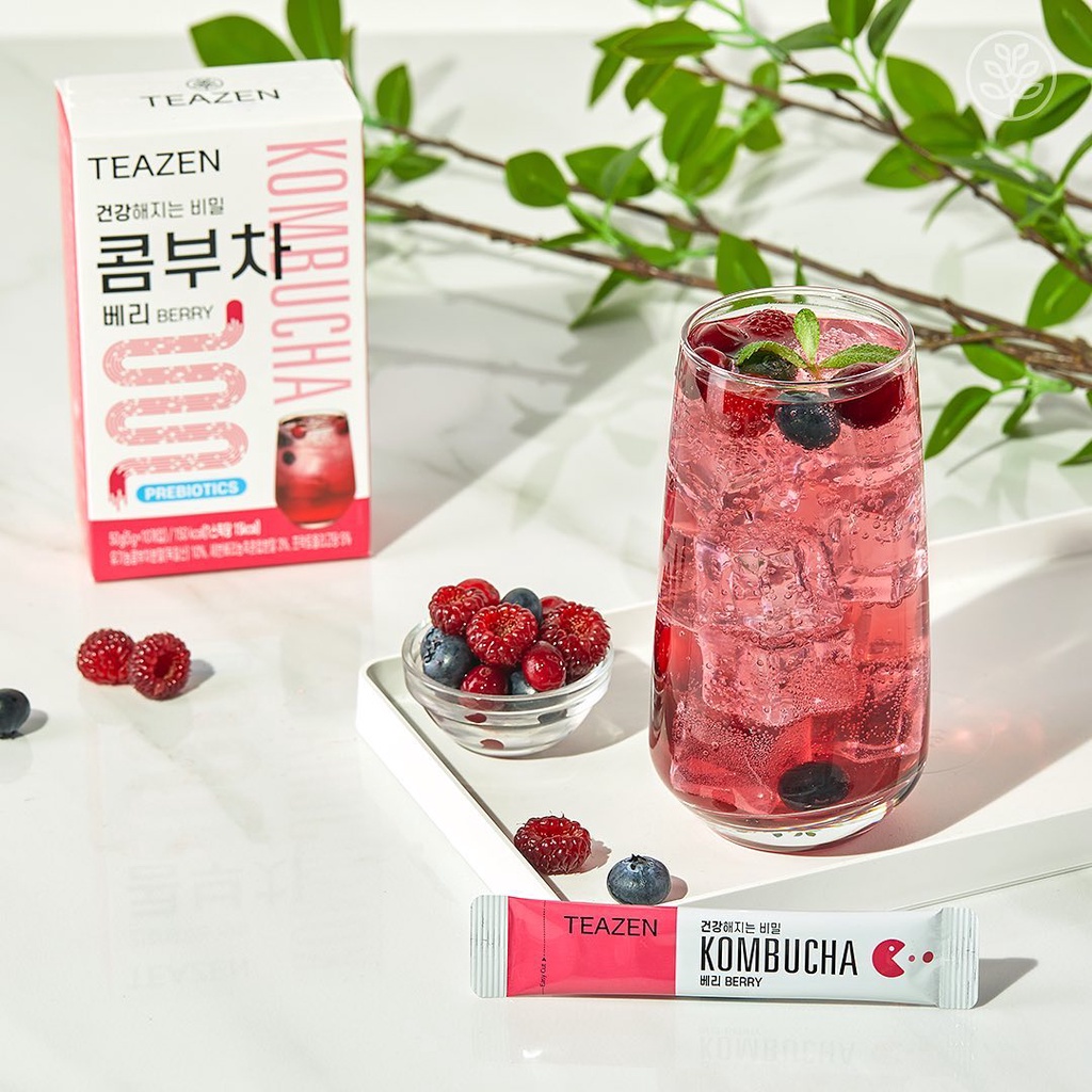 Trà Kombucha Teazen Berry Hàn Quốc 30 gói ( Date 2023)