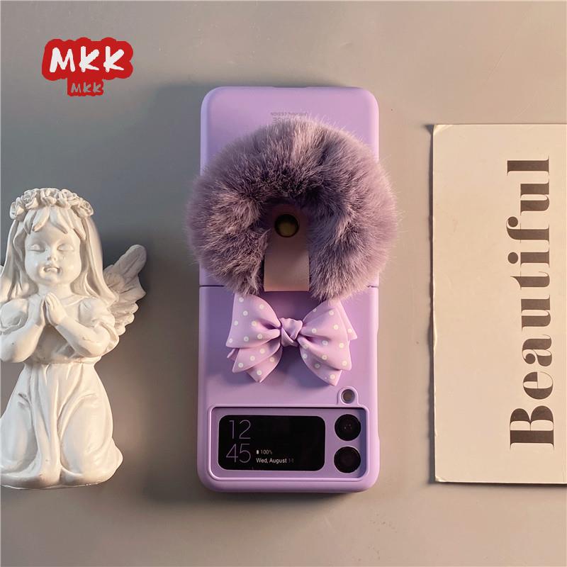 Ốp điện thoại phủ lông có dây đeo bảo vệ màn hình cho SAMSUNG ZLIP3 FLIP3 F7110