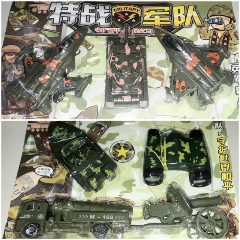 Sét 6 chiếc xe và máy bay công trình quân sự bằng nhựa 599_121