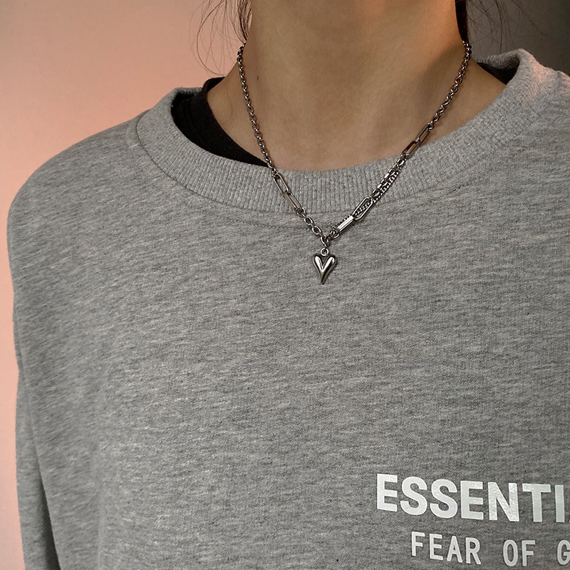 Dây chuyền mặt trái tim phong cách Harajuku sang trọng thời trang