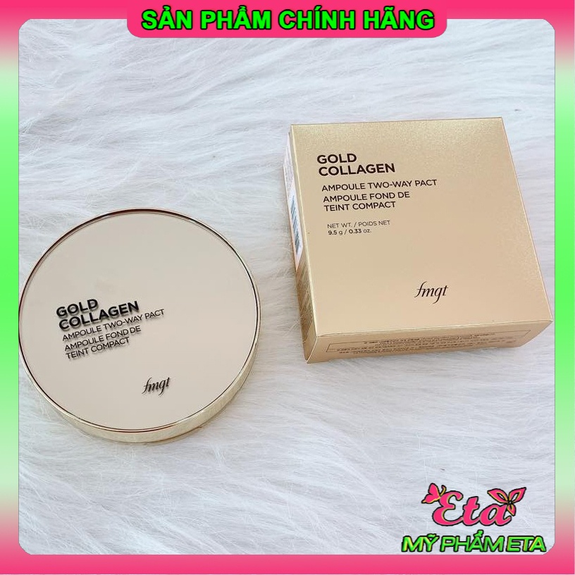 Phấn Nén Phủ The Face Shop Gold Collagen Ampoule Two-way Pact fmgt SPF30 PA+++ siêu chống trôi