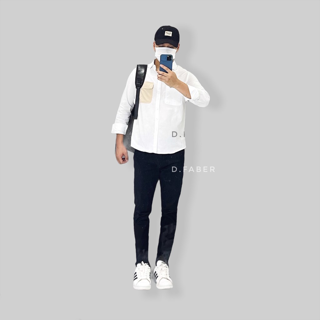 Áo sơ mi nam phối túi thêu SPECIAL vải đũi Hàn Quốc xuất xịn, chuẩn form  - D. FABER | BigBuy360 - bigbuy360.vn