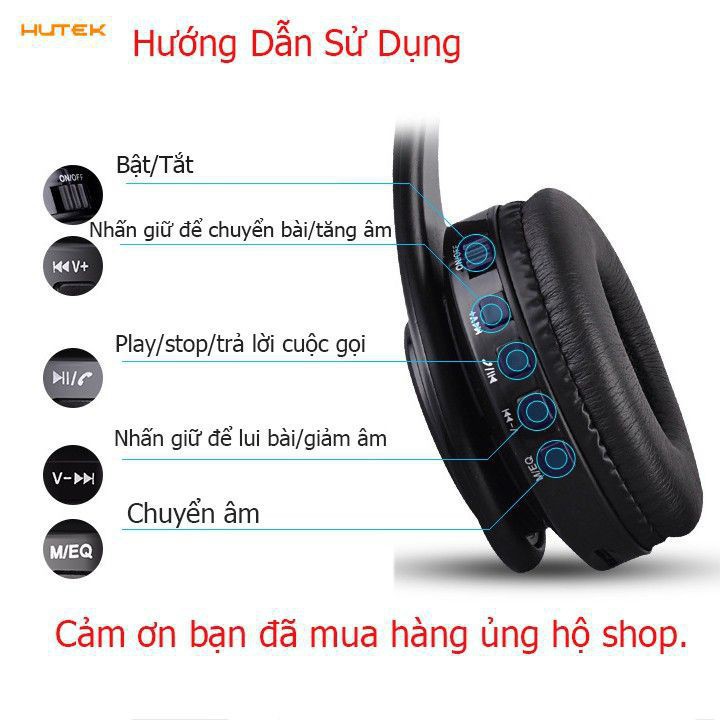 TAI NGHE BLUETOOTH,TAI NGHE HEADPHONE Âm Thanh Chuẩn Stereo, Hỗ Trợ Đàm Thoại 2 Chiều, Không đau tai