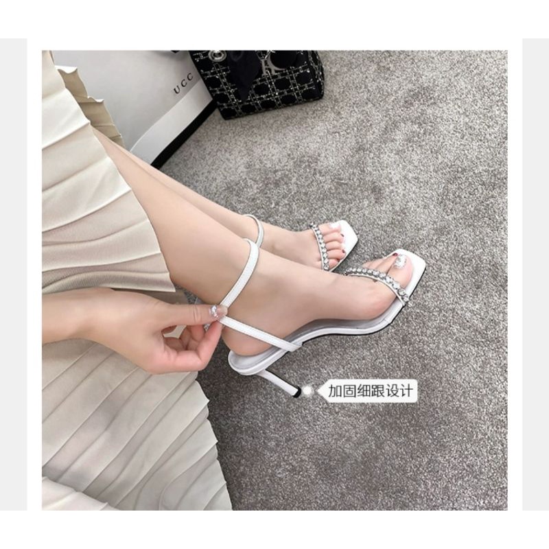 sandanl cao gót quai ngang đính đá sang trọng dễ đi 9p mã V25( kèm ảnh thật)