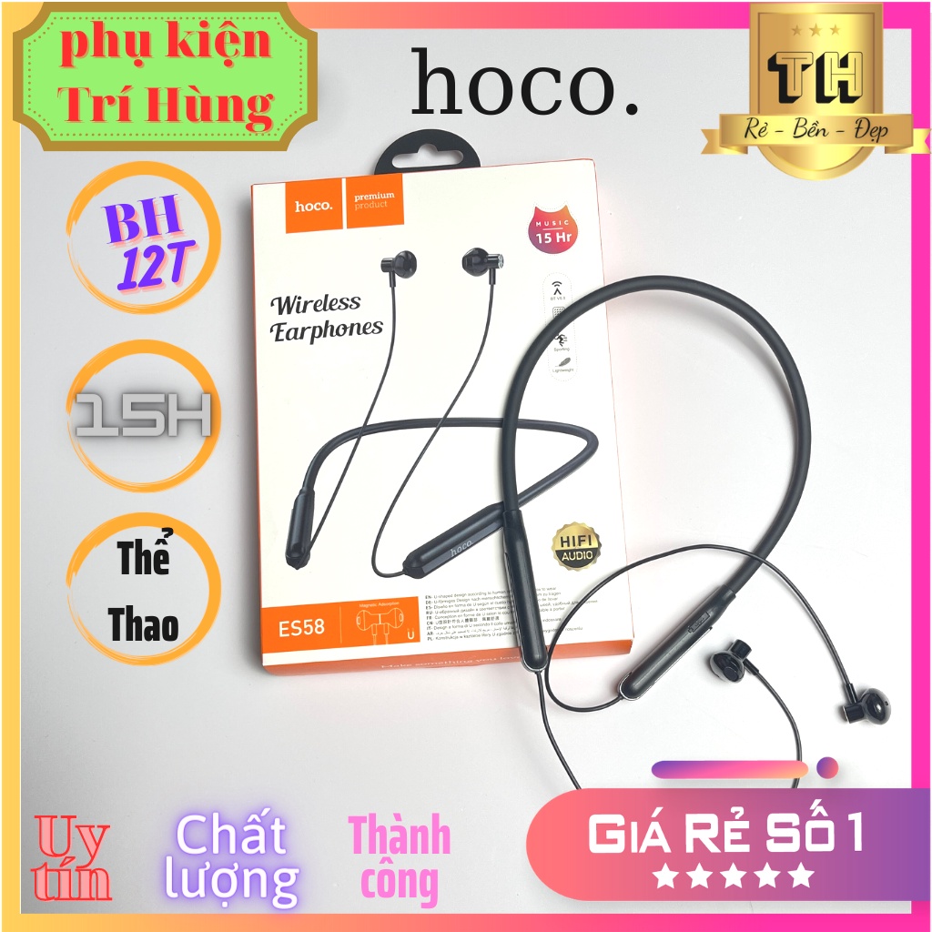 Tai nghe bluetooth HOCO thể thao es58 pin 15h chính hãng bảo hành 12 tháng, không bị đau tai khi sử dụng lâu