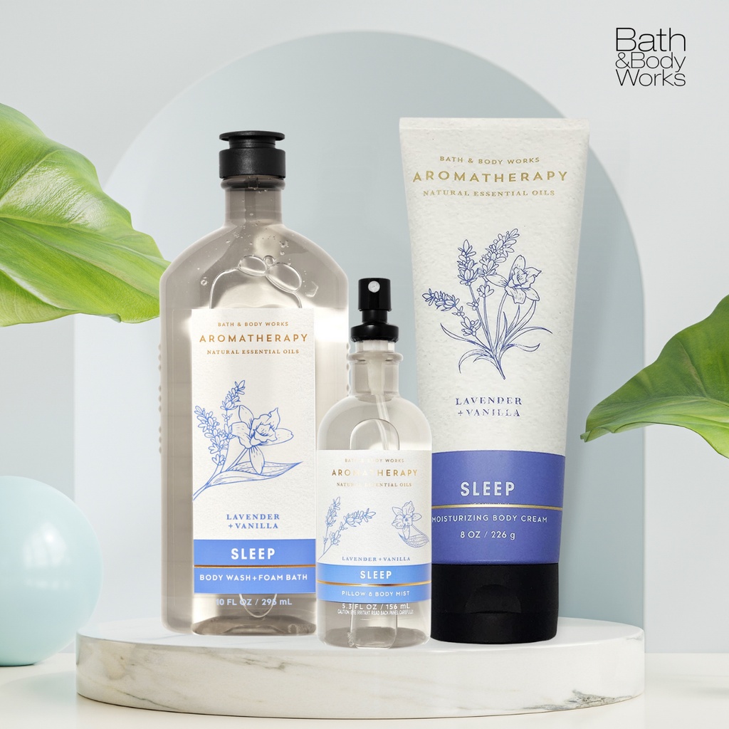 Kem Dưỡng Da Bath & Body Works Aromatherapy - Sleep Lavender Vanilla Giúp Tăng Cường Độ Ẩm Cho Làn Da Mịn Màng 226ml