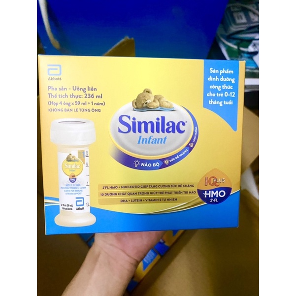 Lốc 4 ống Similac nước 19kcal 59ml + núm vú