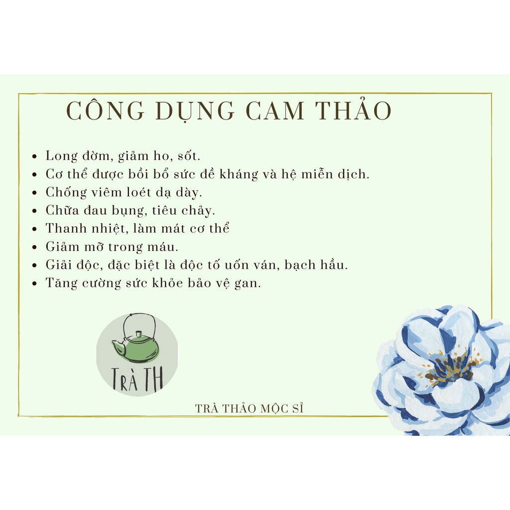 cam thảo sấy khô bổ phế giảm mệt mỏi trà thảo mộc sỉ 100 gram
