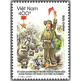 Tem sưu tập MS 830 Tem Việt Nam Kỷ niệm 50 nǎm ngày truyền thống Thanh niên xung phong Việt Nam 15-07-1950 - 15-07- 2000