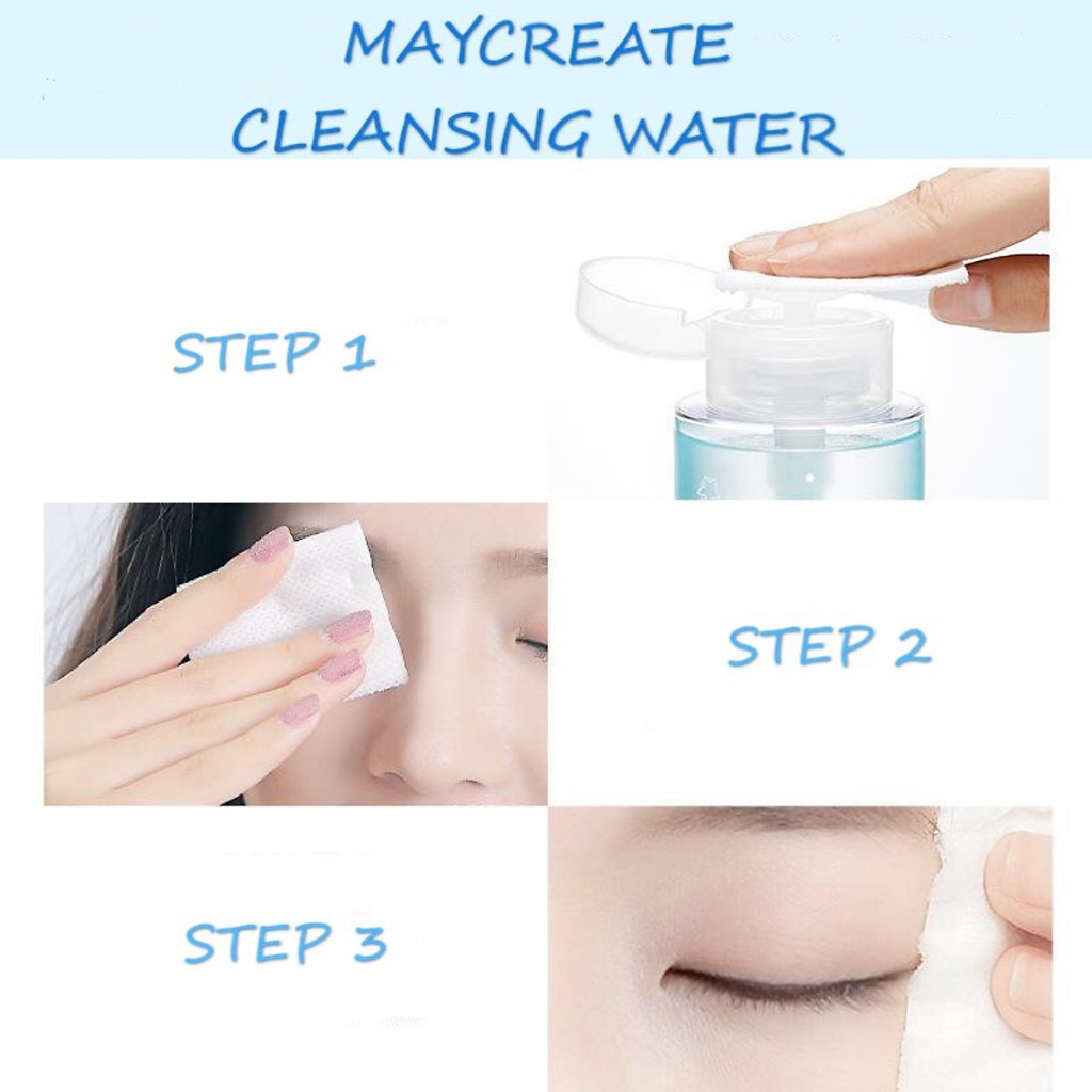 Nước Tẩy Trang Maycreate 300ml Nắp Nhún Tẩy Sạch Bụi Bẩn Bã Nhờn